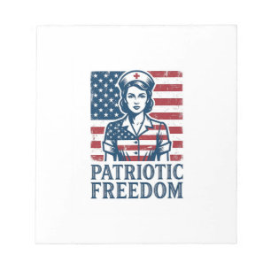 Patriottische Verpleegster Vector Grafische T-shir Notitieblok