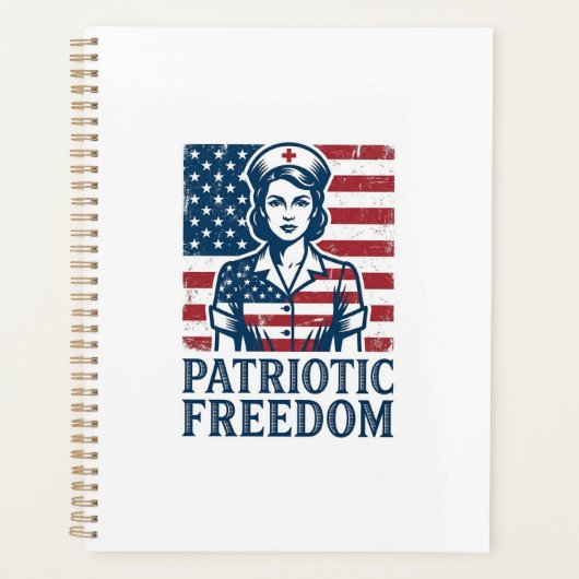 Patriottische Verpleegster Vector Grafische T-shir Planner (Voorkant)