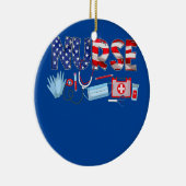 Patriottische verpleegster Vierde juli VS Keramisch Ornament (Rechts)