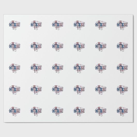 Patriottische Verpleegster Vintage Gravure Vector  Cadeaupapier (Vlak)