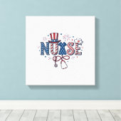 Patriottische Verpleegster Vintage Gravure Vector  Canvas Afdruk (Insitu (Houten vloer))