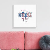 Patriottische Verpleegster Vintage Gravure Vector  Canvas Afdruk (Insitu (Woonkamer))