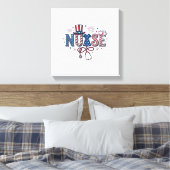 Patriottische Verpleegster Vintage Gravure Vector  Canvas Afdruk (Insitu (Slaapkamer))