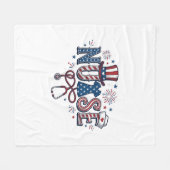 Patriottische Verpleegster Vintage Gravure Vector Fleece Deken (Voorkant (Horizontaal))