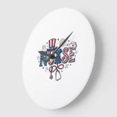 Patriottische Verpleegster Vintage Gravure Vector Grote Klok (Hoek)