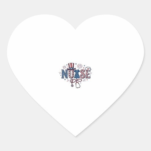 Patriottische Verpleegster Vintage Gravure Vector Hart Sticker (Voorkant)