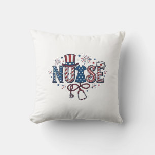 Patriottische Verpleegster Vintage Gravure Vector Kussen