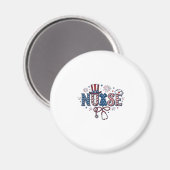 Patriottische Verpleegster Vintage Gravure Vector Magneet (Voorkant / Achterkant)