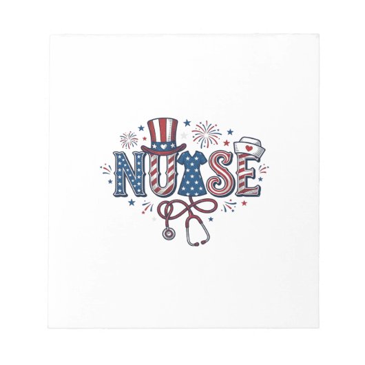 Patriottische Verpleegster Vintage Gravure Vector  Notitieblok (Voorkant)