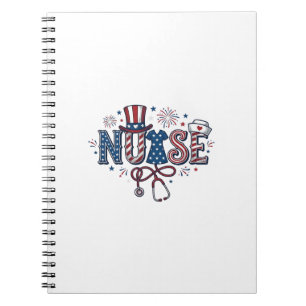Patriottische Verpleegster Vintage Gravure Vector Notitieboek