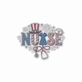 Patriottische Verpleegster Vintage Gravure Vector Sticker (Voorkant)
