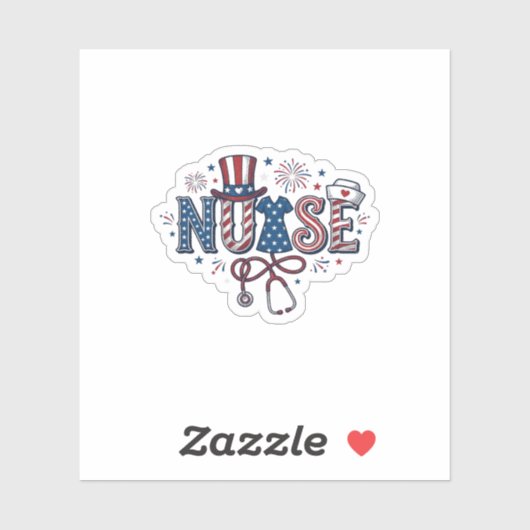 Patriottische Verpleegster Vintage Gravure Vector  Sticker (Vel)
