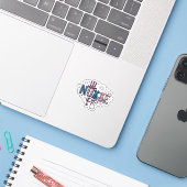 Patriottische Verpleegster Vintage Gravure Vector  Sticker (Laptop met iPhone)