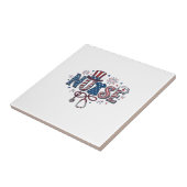 Patriottische Verpleegster Vintage Gravure Vector Tegeltje (Zijkant)