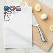 Patriottische Verpleegster Vintage Gravure Vector Theedoek (Quarter Fold)
