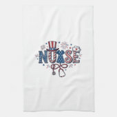 Patriottische Verpleegster Vintage Gravure Vector Theedoek (Verticaal)