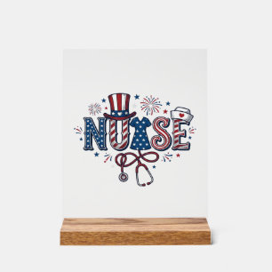 Patriottische Verpleegster Vintage Gravure Vectoro Acryl Bord