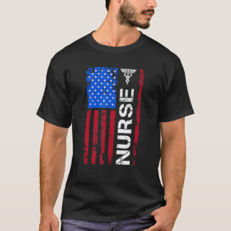 Patriottische verpleegster VS-vlag 4 juli Onafhank T-shirt
