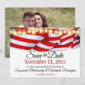 Patriottische versiering aangepaste foto Save The  Aankondiging (Voorkant / Achterkant)