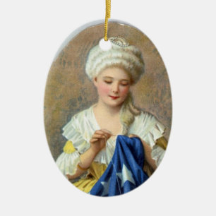 Patriottische versiering—Betsy Ross Keramisch Ornament