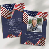 Patriottische Veteraan Foto Begrafenis Dank u kaar Kaart