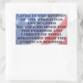 Patriottische Veteraan Soldaat Amerikaanse vlag Qu Rechthoekige Sticker (Tas)