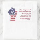 Patriottische veteraan soldaat Amerikaanse vlag vu Rechthoekige Sticker (Tas)