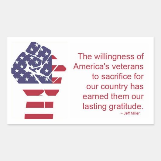 Patriottische veteraan soldaat Amerikaanse vlag vu Rechthoekige Sticker (Voorkant)