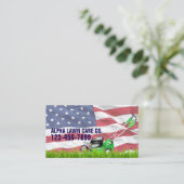 Patriottische Veteran Yard Landscaping Grass Mowin Visitekaartje (Staand voorkant)