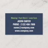 Patriottische Veteran Yard Landscaping Grass Mowin Visitekaartje (Achterkant)