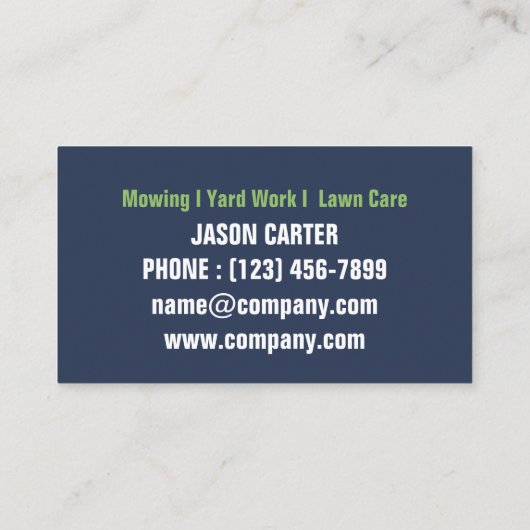 Patriottische Veteran Yard Landscaping Grass Mowin Visitekaartje (Achterkant)