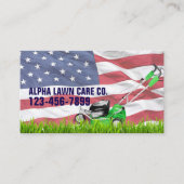 Patriottische Veteran Yard Landscaping Grass Mowin Visitekaartje (Voorkant)