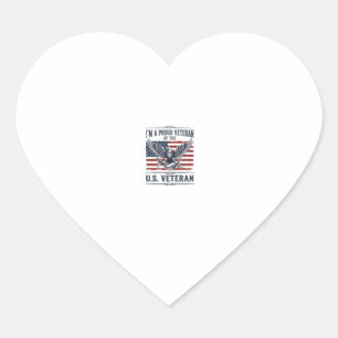 Patriottische Veteranen Adelaar Vintage Gravure Sh Hart Sticker