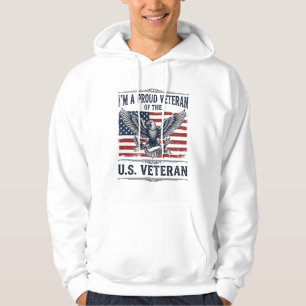 Patriottische Veteranen Adelaar Vintage Gravure Sh Hoodie