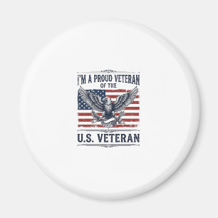 Patriottische Veteranen Adelaar Vintage Gravure Sh Magneet