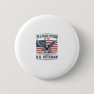 Patriottische Veteranen Adelaar Vintage Gravure Sh Ronde Button 5,7 Cm