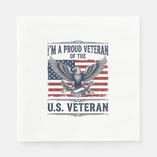 Patriottische Veteranen Adelaar Vintage Gravure Sh Servet