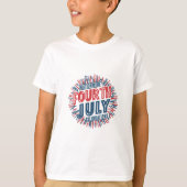 Patriottische vibes: 4 juli t-shirt (Voorkant)