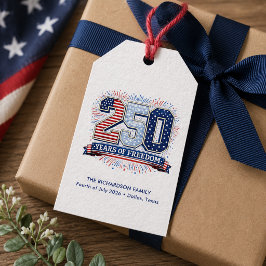 Patriottische Vierde Juli 2026 Familieviering Cadeaulabel