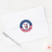 Patriottische Vierde juli Amerikaanse Vlag Santa Ronde Sticker (Envelop)