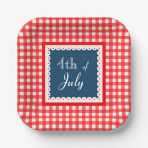 Patriottische vierde juli BBQ papieren borden  Bordje