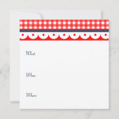 Patriottische vierde juli BBQ picknick uitnodiging (Achterkant)