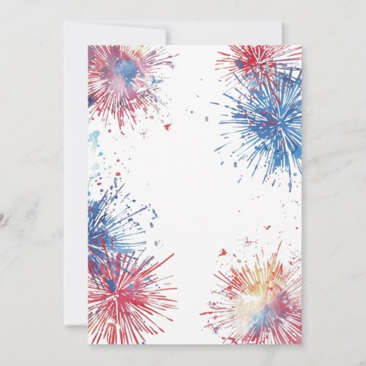 Patriottische Vierde Juli BBQ Pool Party Kaart (Achterkant)