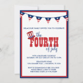 Patriottische vierde juli-feestbanner uitnodiging (Voorkant)