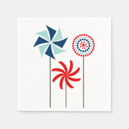 Patriottische Vierde Juli Pinwheel Napkin Servet