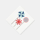 Patriottische Vierde Juli Pinwheel Napkin Servet (Hoek)