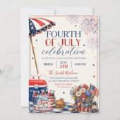 Patriottische vierde juli uitnodiging (Voorkant)