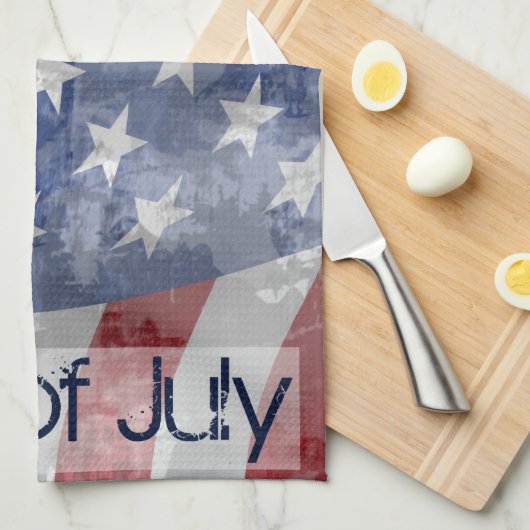 Patriottische Vierde van juli Kitchen Towel Theedoek (Quarter Fold)