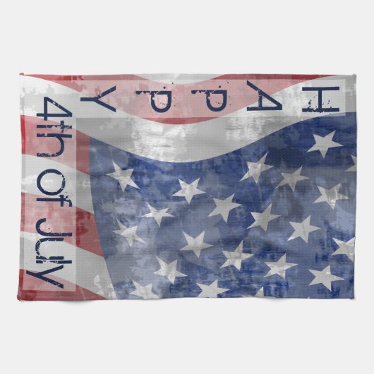 Patriottische Vierde van juli Kitchen Towel Theedoek (Horizontaal)