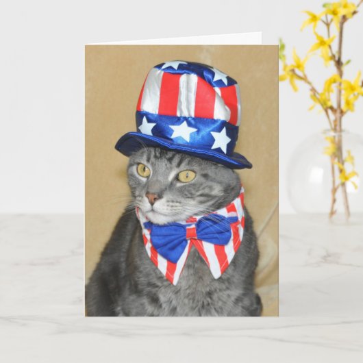 Patriottische vierde van kaart van de Kat van de (Gele Bloem)